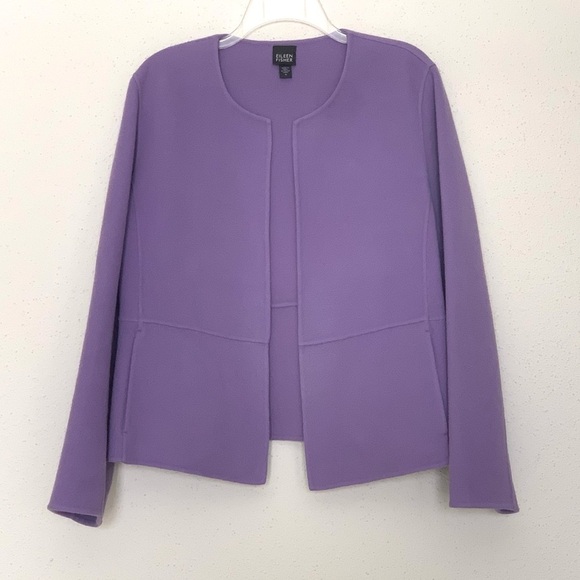 Eileen Fisher Virgin Boiled Wool Cashmere Blend Cardigan Size M - Picture 9 of 9